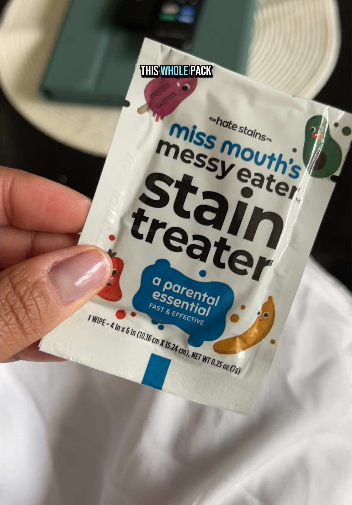 I know it doesn’t seem like a big deal but I knew I’d be taking pictures and I didn’t want to have a stain on my dress! Also I brought it with me in a baggie just in case I needed it again 🤣 #staintreater #stains #missmouthsmessyeater #whiteclothes #becareful #summersale #messyeater #makeupmess #summervibes #tiktokshopcreatorpicks  