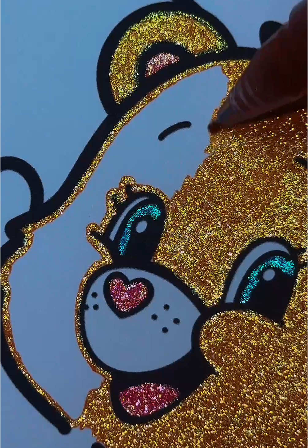 These are unreal levels of sparklyyy 💖✨ Using Grabie jumbo glitter gel pens. @grabieofficial #coloringbook  #stationery #tiktokmademebuyit  #coloring #glitter #satisfying
