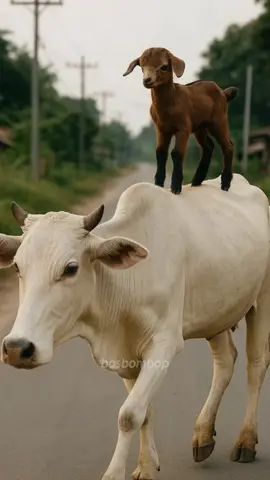 sapi dan kambing kabur bersama.  #bintang #sapilucu #kambing #sapikabur #videokocak #ai #kurban #aivideo #iduladha 