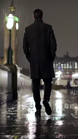 The Man in the Rain Was Never Coming Back. #MidnightRain #MysteriousMan #LondonNights #SilhouetteVibes #Flick30M #HaonInTheRain #EmotionalScene #BackViewMood #DarkRomance #tiktokcinema 