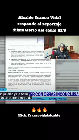 Alcalde Franco Vidal responde al reportaje del canal ATV 🔥🔥 #francovidalalcalde #francovidal #francovidalclips #atv #atevitarte 