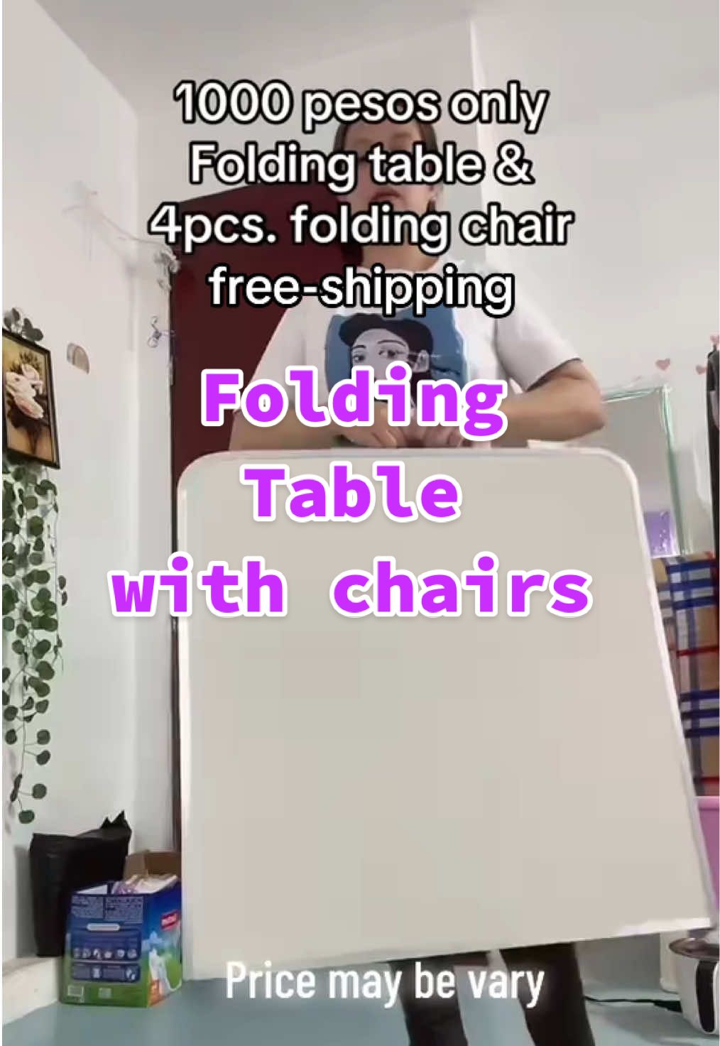 Nakasale ngaun ang ating folding Table with 4pcs.chairs na kasama. #foldingtable  #folding table folding chair 