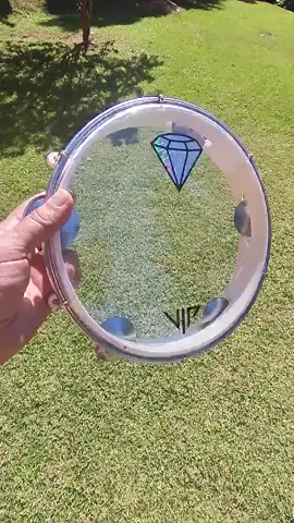 Pandeiro Profissional Vip 10 Cristal Diamante Holografico