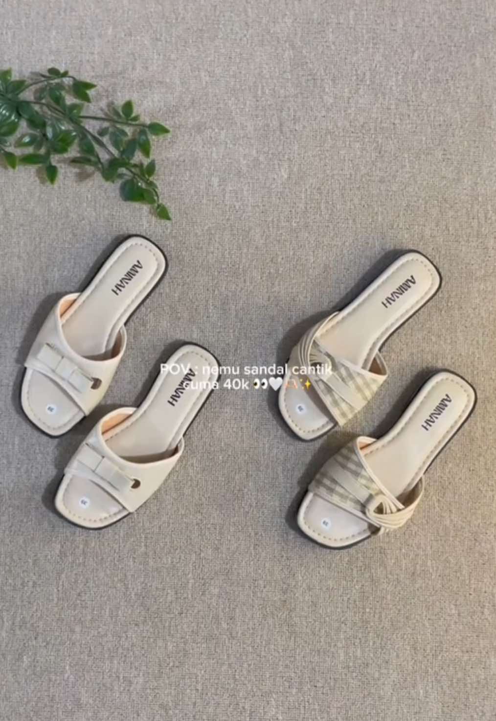 rekomendasi sandal flat cuma 40k doang😭🤍👍🏻 cantikk & empuk bgtt lagi✨ #sandalflat #sandalteplek #sandalwanita #rekomendasisandal #sandalmurah #fyp 