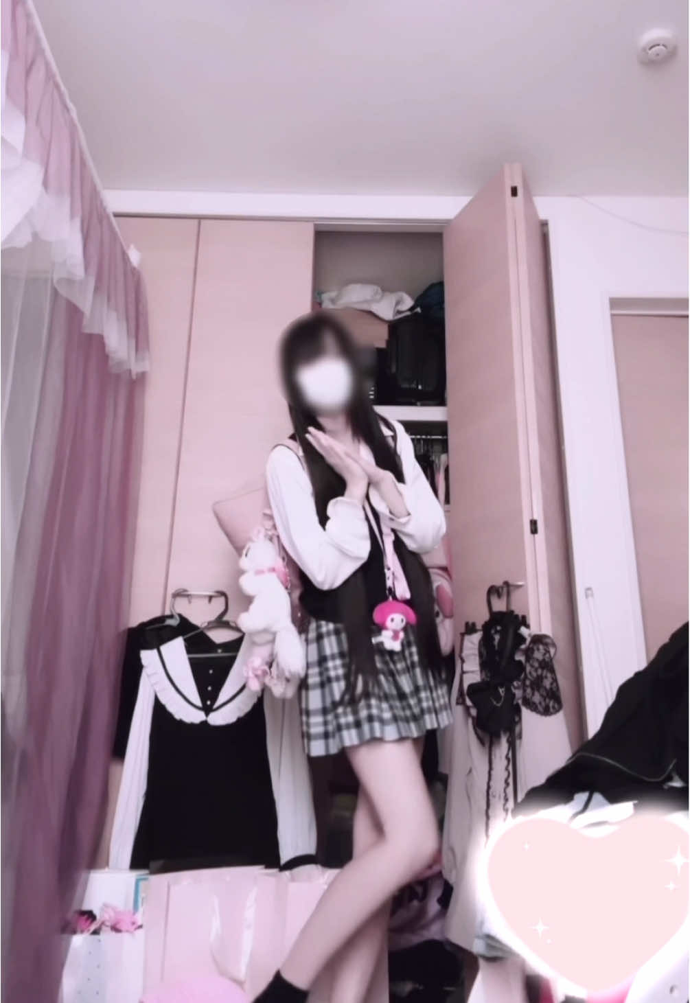 ピンクのスクバ可愛いからみてー｡꒰ˆִっ. ɞ̴̶̷̥ˆ꒱֯♡⃟#名古屋 #地雷系女子 #雰囲気 #片目界隈 #量産型 #07 #スクバ 