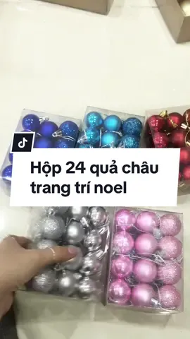 Hộp 24 quả châu trang trí Noel #quatang #noel #trangtri #quachau 