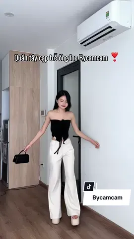 Quần tây cạp trễ form ống loe tôn dáng nhà Bycamcam nè #linhlipreview #bycamcam #byc #quanongloe 