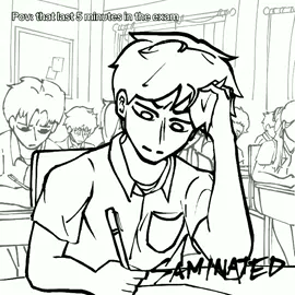 Sorry for the diabolical change in the artstyle, half of it was made before I got sick #meme #test #exam #school #animation #flipaclip #foryou #fyp 