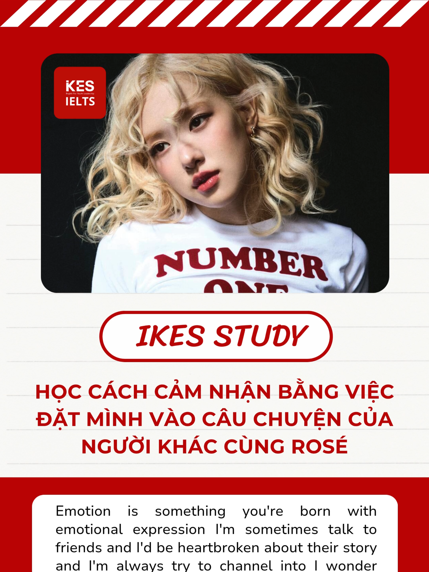 Học cách cảm nhận bằng việc đặt mình vào câu chuyện của người khác cùng ROSÉ BLACKPINK #ieltsikes #IELTSIKES #ikesstudy #trending #viraltiktok #xuhuong #xuhuongtiktok #practice #shadowing #viral #listening #english #studytips #IKESSTUDY #ilovetiktok #IKESENGLISH #ikesenglish #studyenglish #rose #roses_are_rosie #blackpink #kpop #kpopfyp #music #cauchuyencuocsong #Lifestyle #blackpinkinyourarea #blink #dongcam #camthong #chiasecuocsong #chiasecuocsong