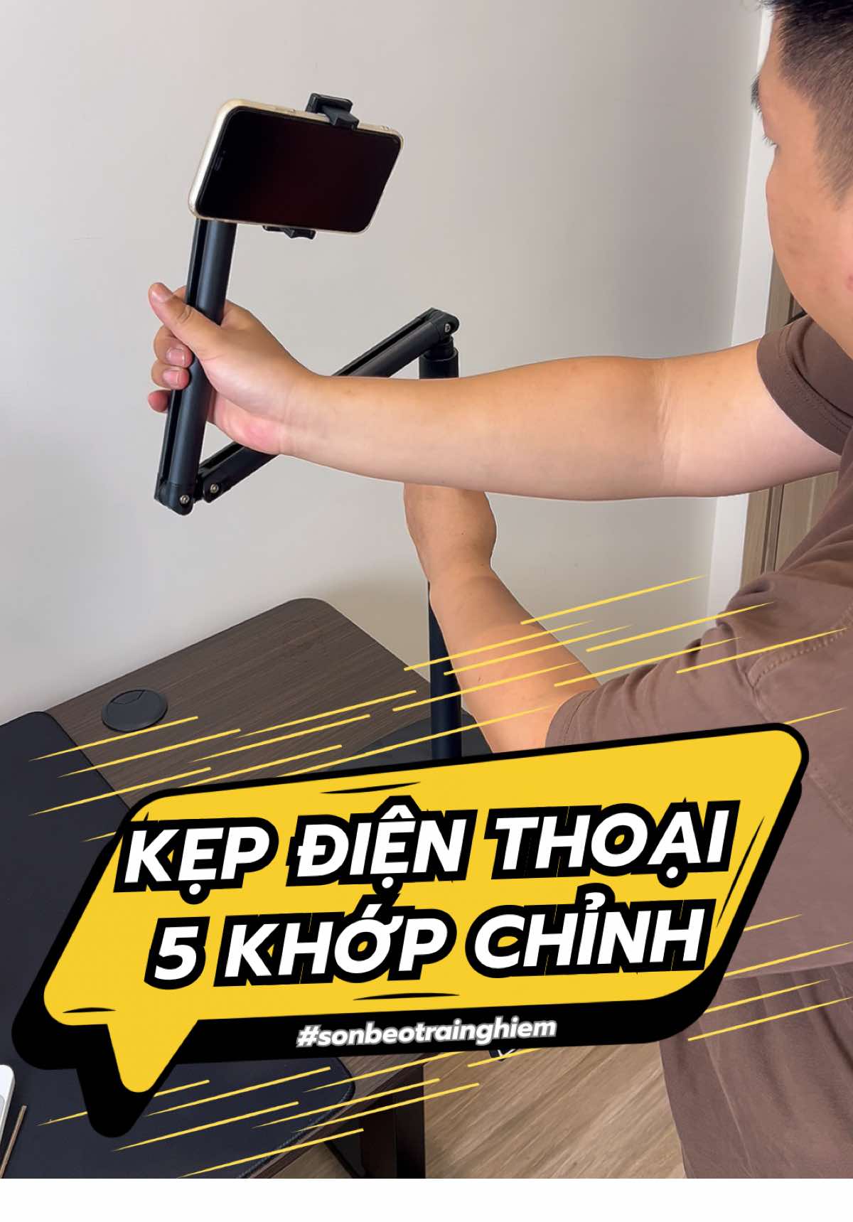 Kẹp điện thoại 5 khớp điều chỉnh 360 độ. Trợ thủ đắc lực. #sonbeotrainghiem #tmgr 
