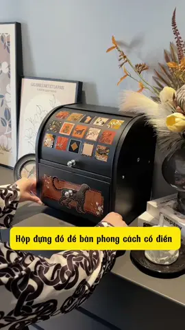 Hộp lưu trữ đựng đồ để bàn phong cách cổ điển cực kì khí chất, cao sang, ấn tượng, một nét đẹp tinh tế vượt thời gian , phong cách tối giản nhưng siêu đẹp, đựng mỹ phẩm , phụ kiện, đồ dùng linh tinh, chìa khoá và ly tách đều rất hợp 