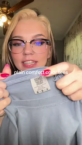 obsessed with comfort colors. #comfortcolors #teeshirts #plaincomfortcolors #tiktokshopcreatorpicks #dealsforyou #tiktokshopsummerturnup 
