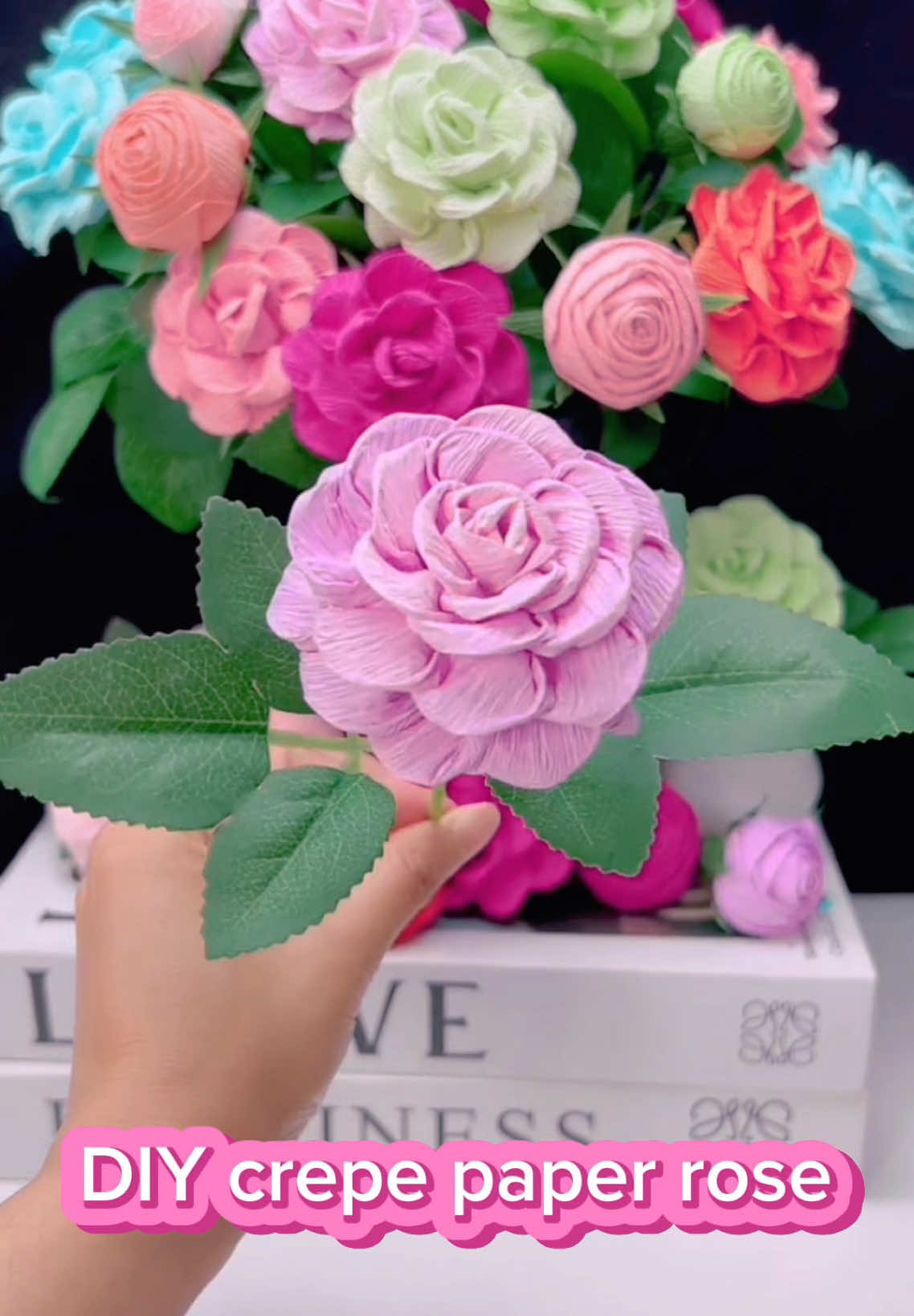 Pink crepe paper rose flowers tutorial #handmade #handmadegifts #flowers #gift #paper #papercraft #rose #handmadecraft #diyproject #diyfashion #diycraft #homedecor #DIY #tutorial #foryou #tiktok #diystufftomake #handcraft #TikTokCrafts #decoration #DIYCrafts #craft #flowerlovers #uktiktok 