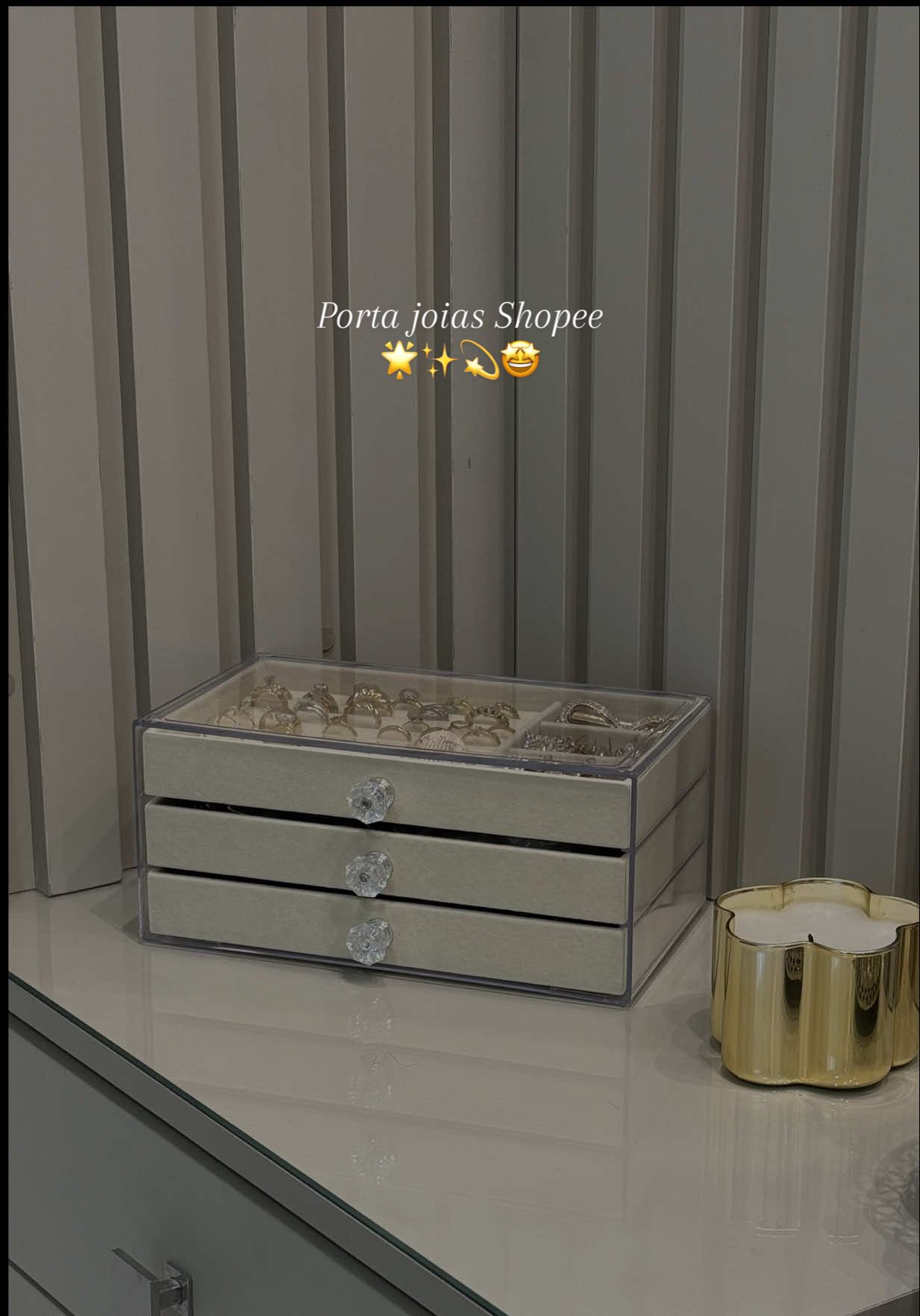 porta joia shopee 🤏🏼✨💍☁️  #shopeehaul #portajoias #shopee #fyyyyyyyyyyyyyyyy 