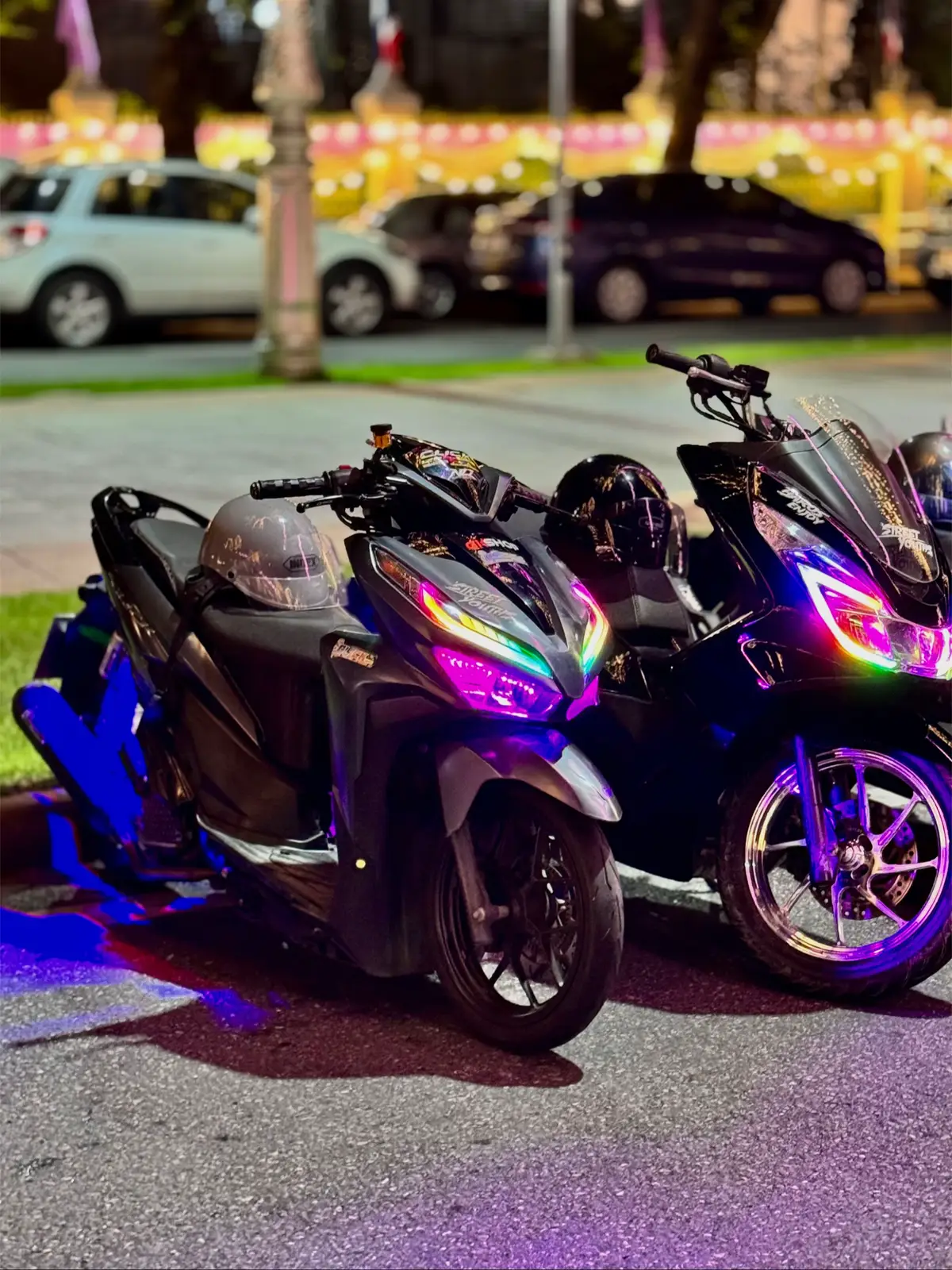 🔥#click125i #clickแต่งหล่อthailand #ไฟรุ้ง🌈 #ดูไฟราชดําเนิน🚦🚀️ #click 