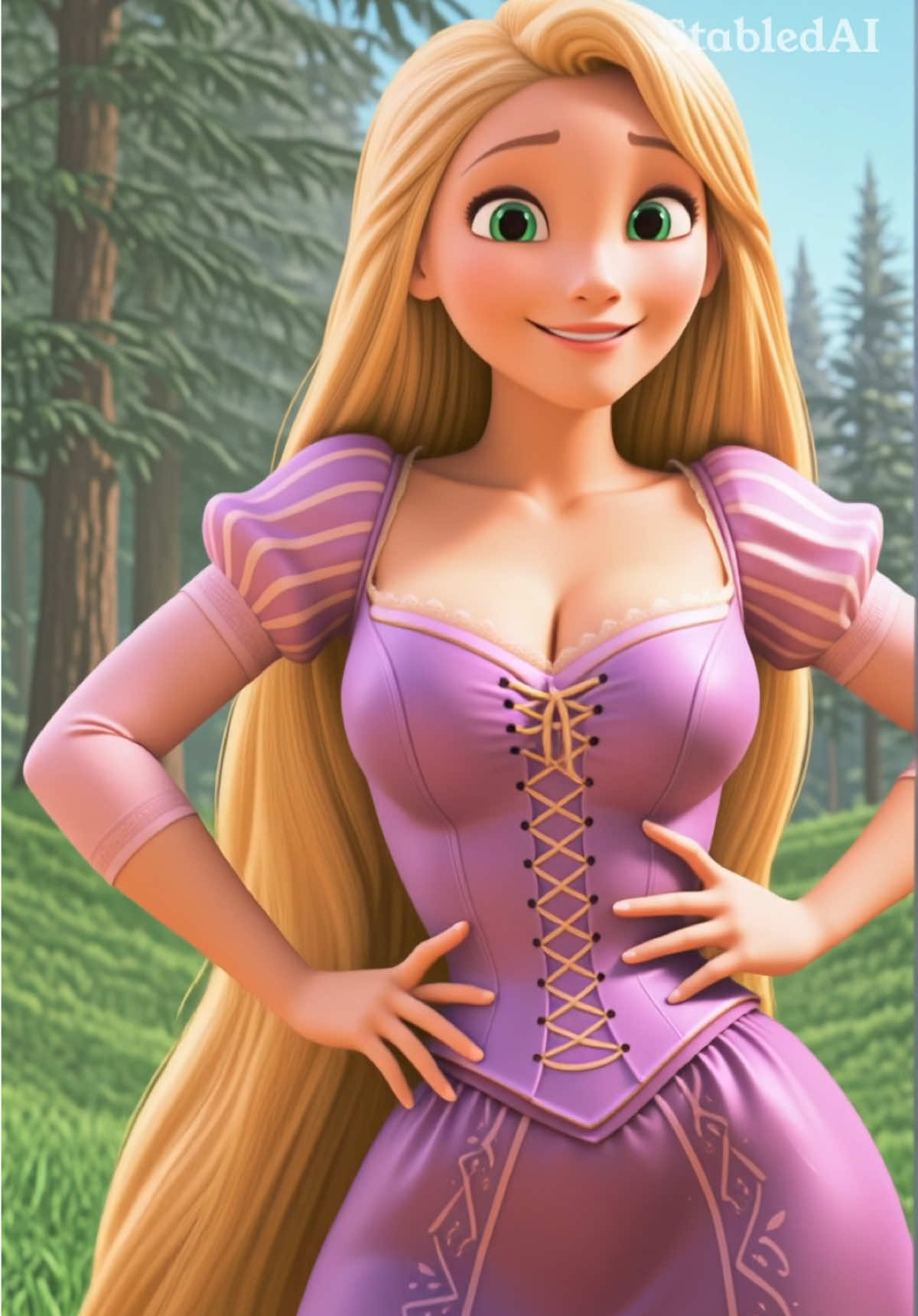 Rapunzel from Tangled  #rapunzrl #tangled #disney #3d #anime #cartoon #dance #trend #fyp #edit #viral #cosplay 