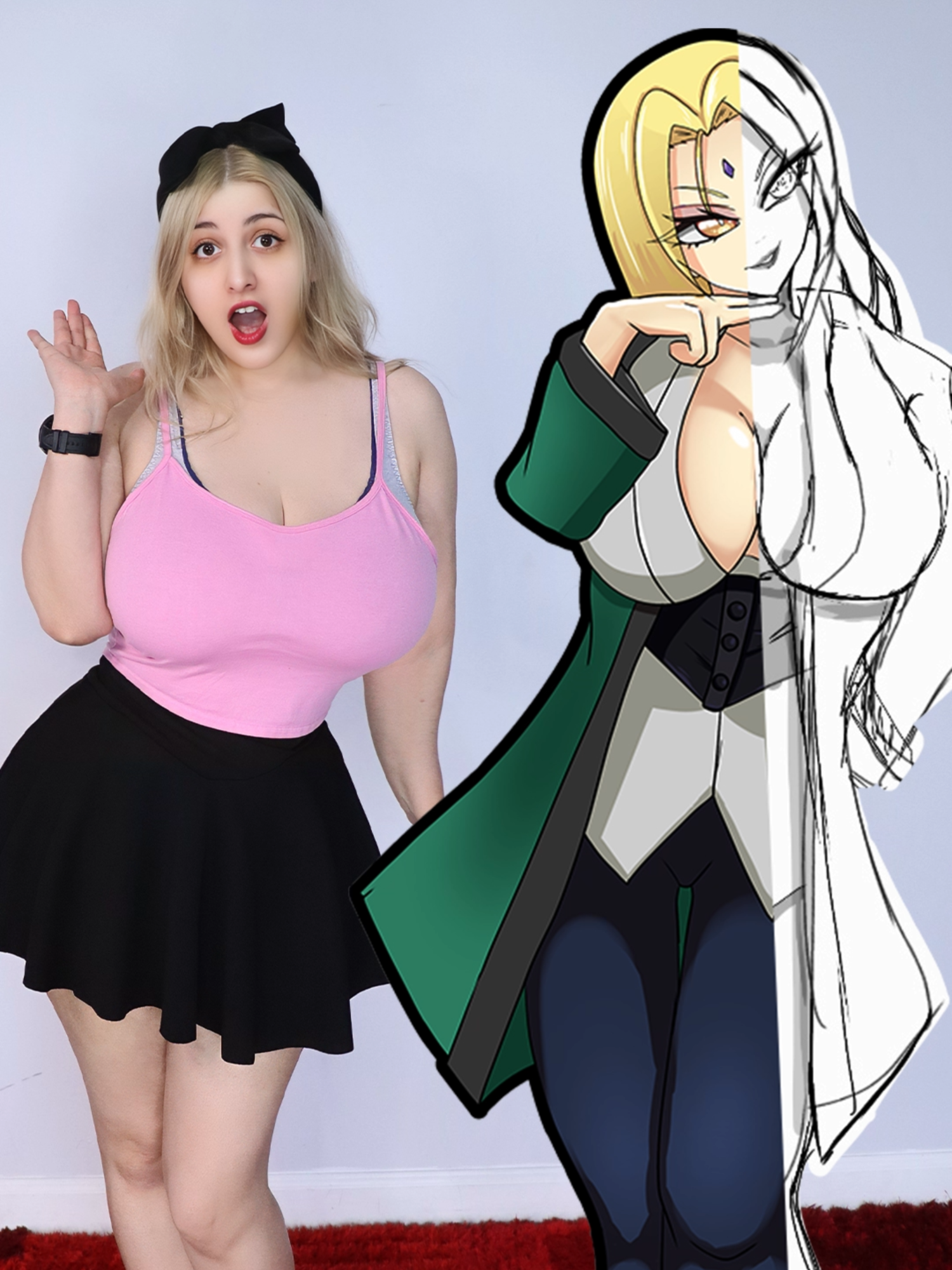 TSUNADE 2D VS 3D 🍶 #COSPLAY #JocyCosplay