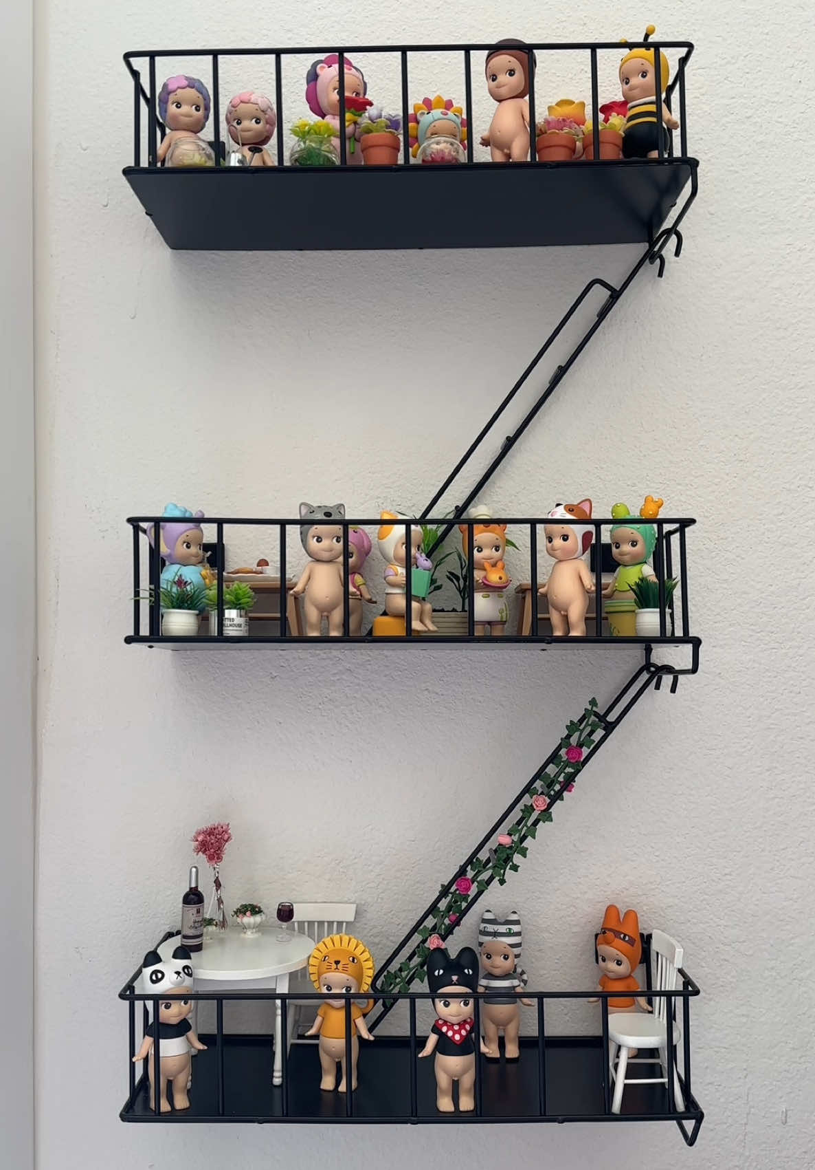 decorating my sonny angel ladder display 👼🏼✨  @sonnyangel.usa  #sonnyangel #sonnyangeltok #sonnyangels #sonnyangelcollection #sonnyangeldisplay #laddershelf #displayshelf #fireescapeshelf #miniturefurniture #amazonfinds #trinkets #amazonhomedecor #fyp #fypシ゚viral 