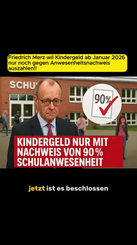 Friedrich Merz will Kindergeld nur noch gegen Beweis der Schulpflicht!#politiktiktok #foryoupage❤️❤️ #politics #kontrovers #fyp #cdu #friedrichmerz #fouryou #politik Satire Beitrag, keine realen Aussagen