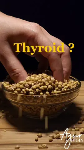 🌿 Support Your Thyroid Naturally with Coriander Seed Water! 🌿 Looking for a natural way to care for your thyroid? This simple Ayurvedic remedy may help balance hormones, reduce inflammation, and boost iodine absorption.  🌿 Ingredients: • 1 tsp Coriander seeds (slightly crushed) • 1 cup Hot water • 1 slice of Lemon (optional, for enhanced absorption)  🫖 Instructions: • Soak 1 tsp of slightly crushed coriander seeds in 1 cup of hot water overnight. • The next morning, boil the mixture (with the seeds) until the water is reduced to half. • Strain, and optionally add a few drops of lemon juice. • Drink warm, on an empty stomach. • Avoid eating or drinking anything for at least 30 minutes afterward. • Repeat daily for 2–3 months for optimal results.  ⚠️ Who Should Avoid: • Pregnant women (may stimulate the uterus) • Individuals allergic to coriander or plants in the parsley family • People with low blood pressure (coriander can lower BP further) • Those on blood-thinning medications (coriander may enhance the effect) • Do not alter or stop prescribed thyroid medications without consulting your healthcare provider.  📌 Disclaimer: This content is for educational and holistic wellness purposes only. It is not intended as medical advice. Always consult with a qualified healthcare provider before starting any new health regimen, especially when managing medical conditions like thyroid disorders.  #NaturalRemedy #CorianderBenefits #HolisticHealing #ThyroidHealth #AyurvedicDrink #WellnessTips #HormonalBalance #Ayurdigin.