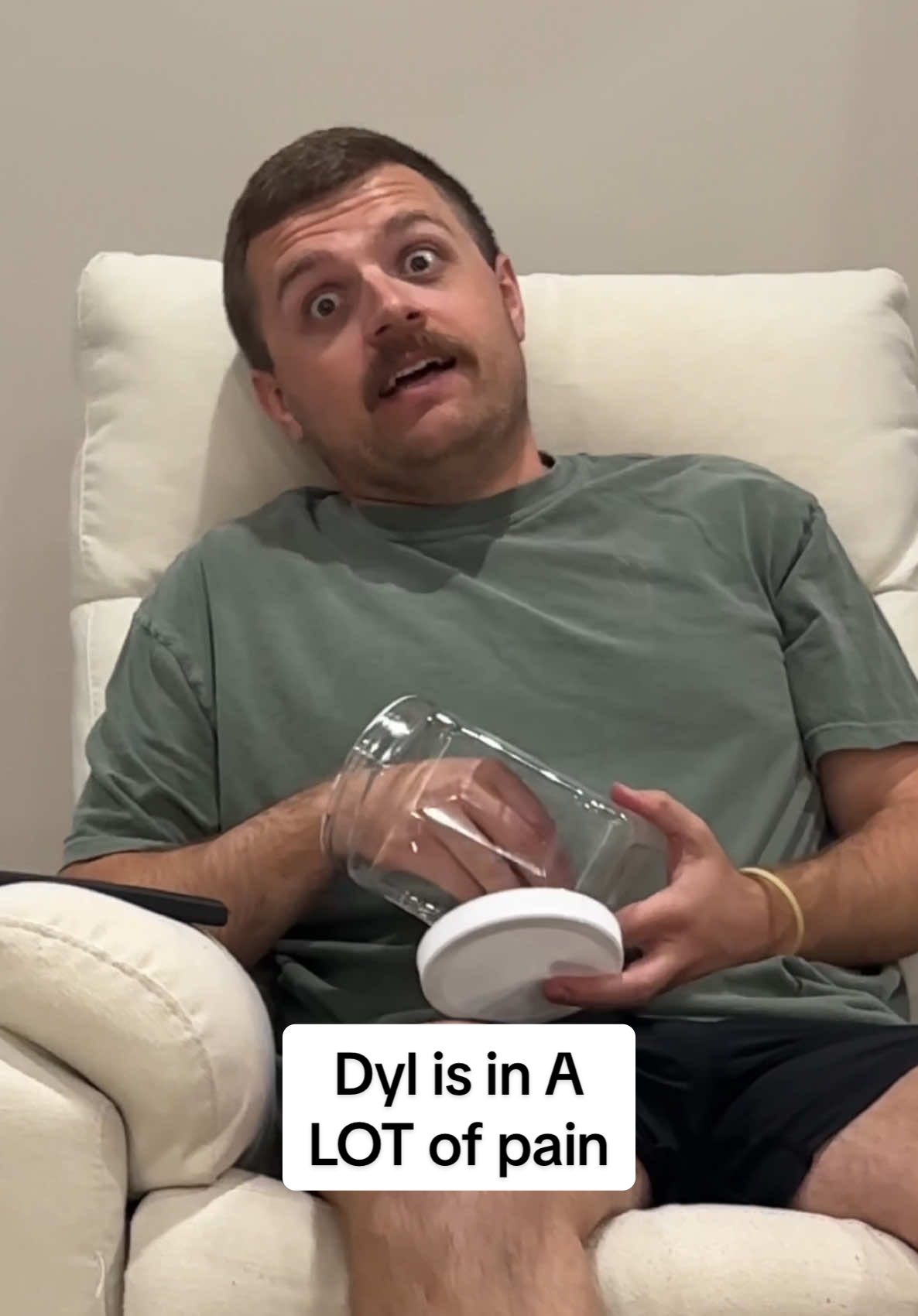 We may have to get a new toilet seat 🤣 #shelbanddyl #sore #gym #couples #relationships 