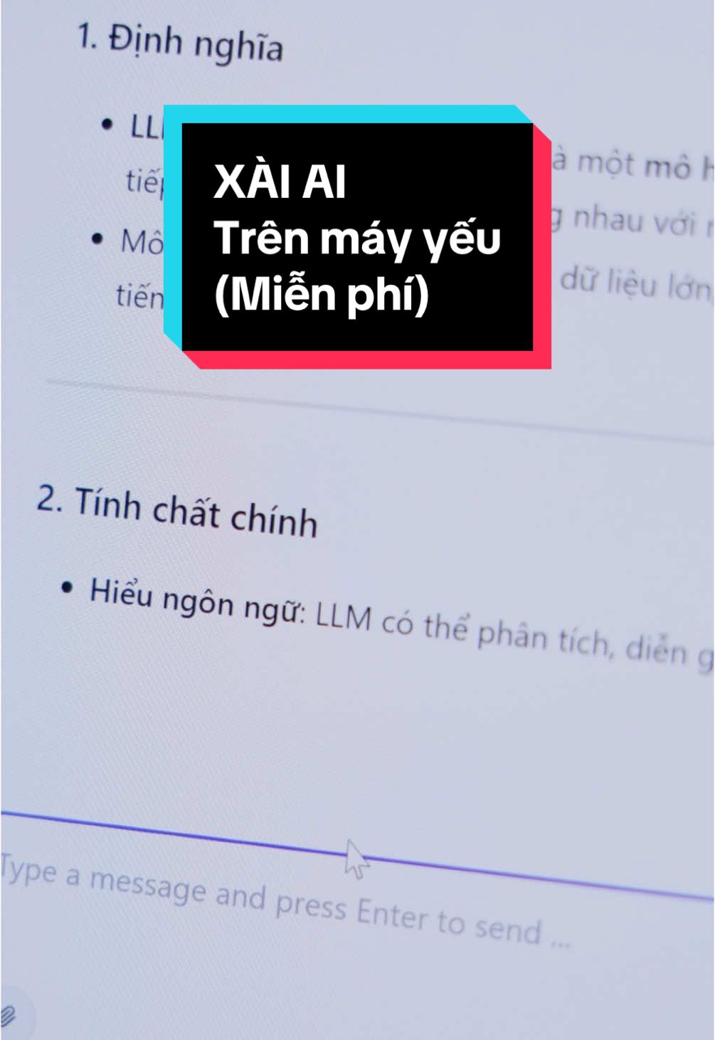 Cách xài AI miễn phí trên máy tính cá nhân, máy yếu vẫn xài được 
