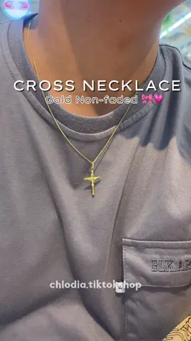 Non-faded! Gandang awra mo dito beh wala pang 100🎀💗 #jewelry #necklace #necklaces #mensnecklace #crossnecklace #mensfashion #goldnecklace 