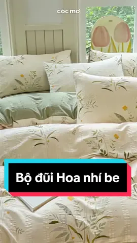 Chăn ga hoa cỏ nằm mùa hè thì hợp còn gì bằng chị em nhỉiii 🌿🍀🌱☘️☘️ #gocmo #decor #changa #phongngudep #trangtrinha #trangtriphongngu #muahe #decorphongngu #cotton 