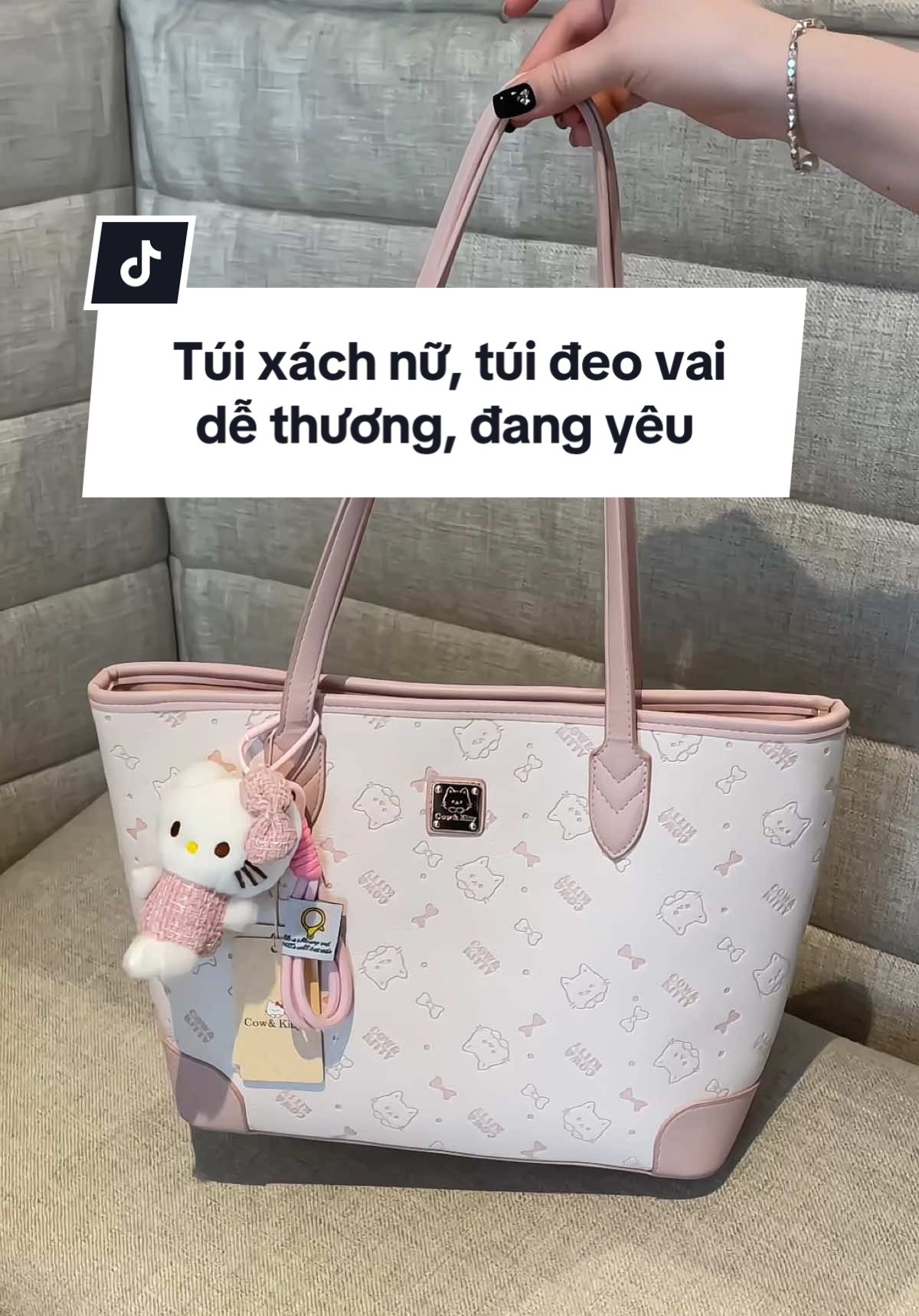 Túi tote sức chưa lớn , túi đeo vai tote đáng yêu, dễ thương, hot hit cow& kitty #jimestore #tuixachnu #tuixach #reviewtuixachnu #tuideovai #byscom