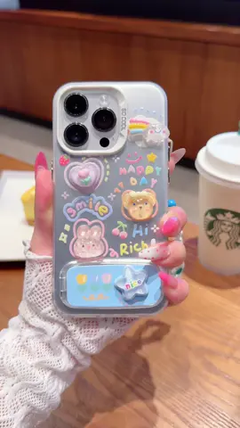 Casing ponsel stiker Tutu beruang super imut dirancang dengan dudukan cermin rias dan gelang berwarna permen, yang cocok untuk berbagai model ponsel ~#case #ins #flowershower