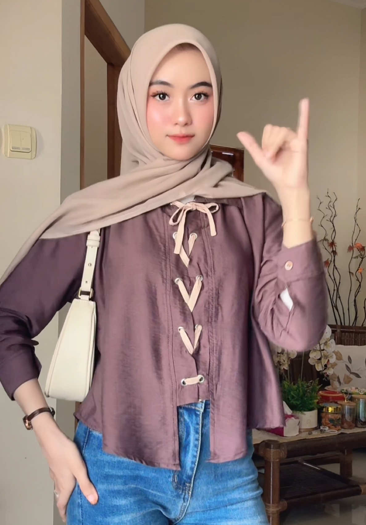 blouse gemey murahh😭 #blouse #blousemurah #blousewanita #tali #brown #fyp 