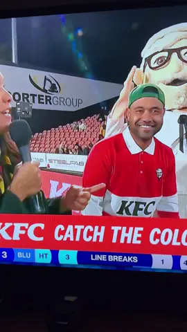 KFC stitched up this guy big time.#Not even Usain Bolt can catch the Colonel.#kfc#superrugbypacific #superrugby #nz 
