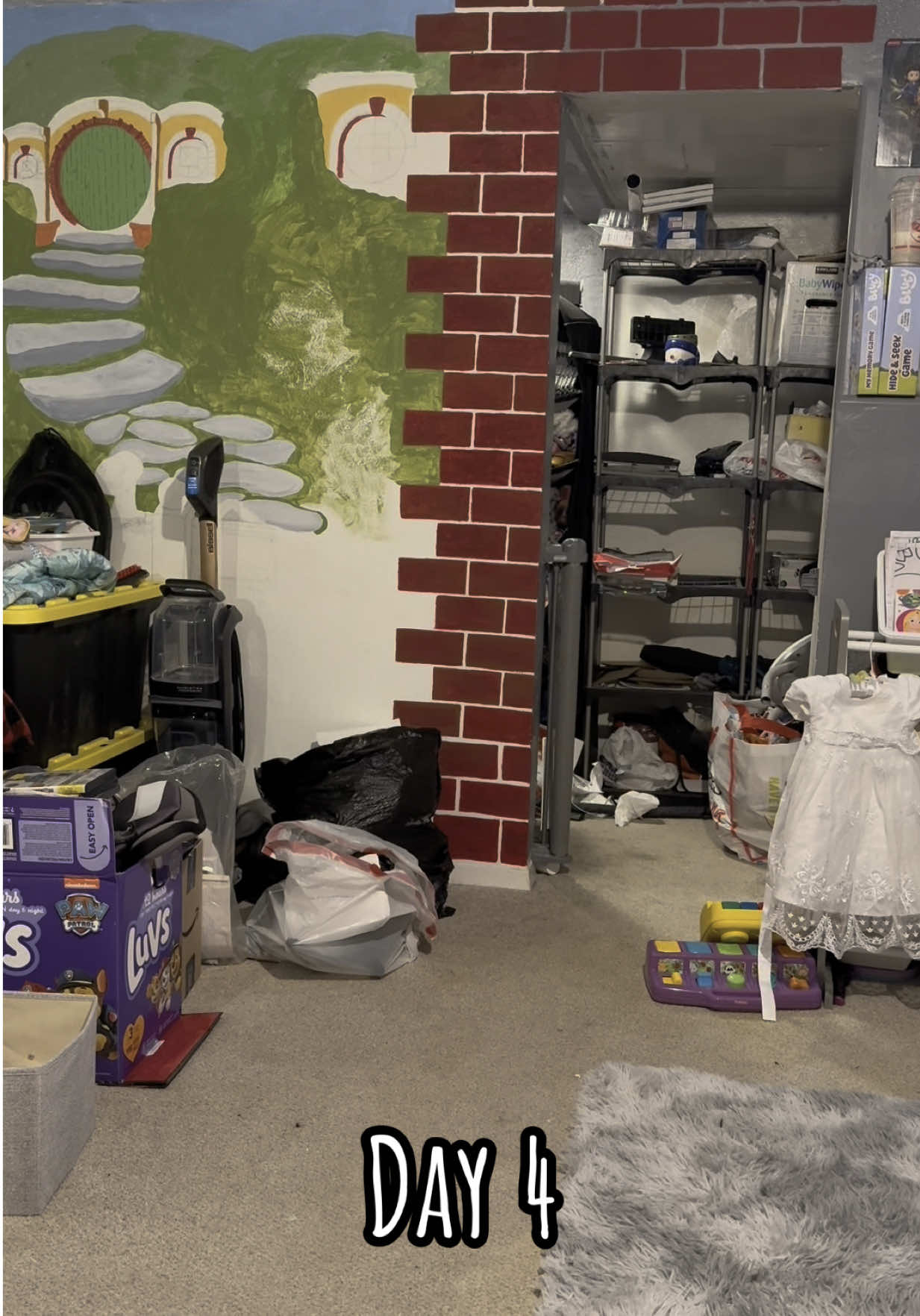 Early Day 4! It’s technically already day 4 of this project because it’s almost 4am! I only worked on the closet for about 30 minutes but it’s a good start! I can actually walk into the closet now 😁 #Nesting #SAHM #LateNightCleaning #Organizing #Decluttering #ThirdTrimester #29WeeksPregnant
