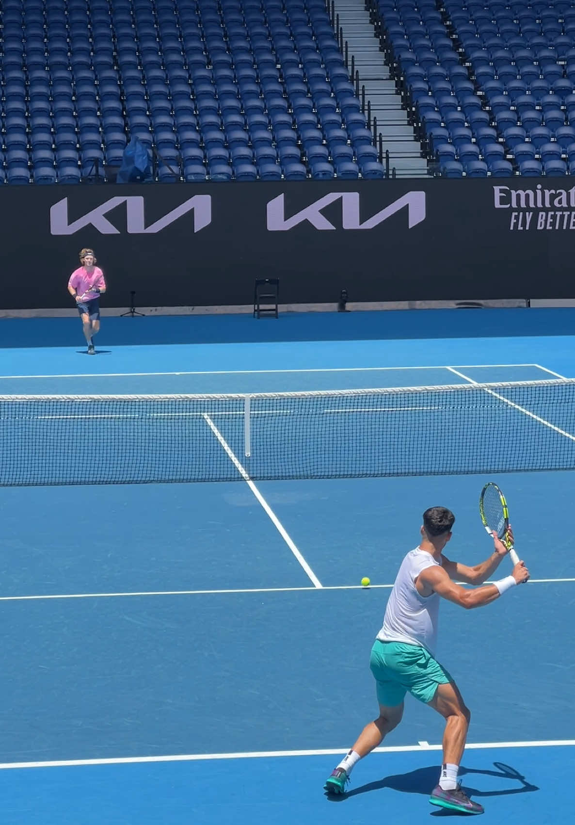 Carlito lets it fly 💨 @Carlos Alcaraz 🧠❤️🥚🥚  #carlosalcaraz #andreyrublev #tennisfans #australianopen #aura 