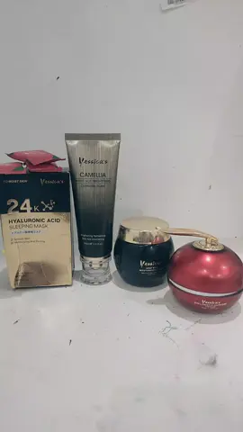 yessica's face wash 60 gr+goat milk moisturizer+Cristal glowing cream+sleeping mask (bonus 3 pcs towel disposable)#yessica 