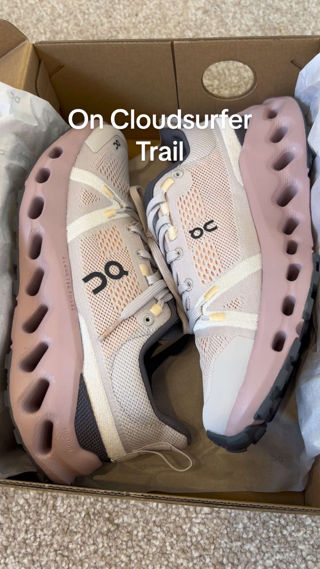 On Cloudsurfer Trail / road to trail shoes by @On in the new silver and mauve colour drop — can’t wait to test these out 🎀🌸✨ shout out to @Run North West for supplying the goods 🤩 #onrunning #trailrunning #oncloud #oncloudrunning #runtok #runningshoes #roadrunning #runninggirl #runningfashion 