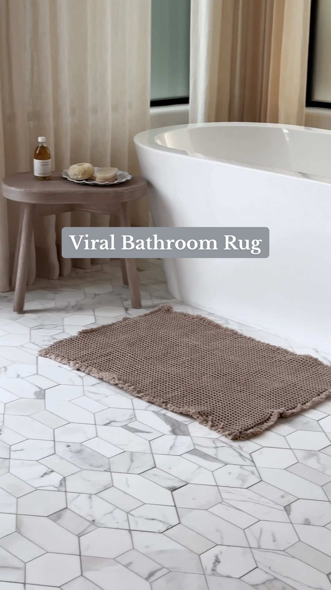Lay out the waffle knit bathroom magic ✨ Shop now at the link in bio. #amazonfinds #amazonbathroom #bathroom 🎥: @interiordesignerella 