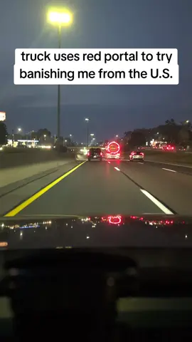 truck uses red portal to try banishing innocent driver from the U.S. #dashcam #foryou #fyp 