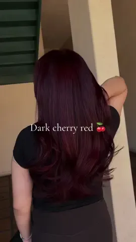 Dark cherry red. 🍒 #hairtok #ochair #ochairdresser #hair #haircolor #cherrycolahair #redhair #cherryredhair #darkcherryred 