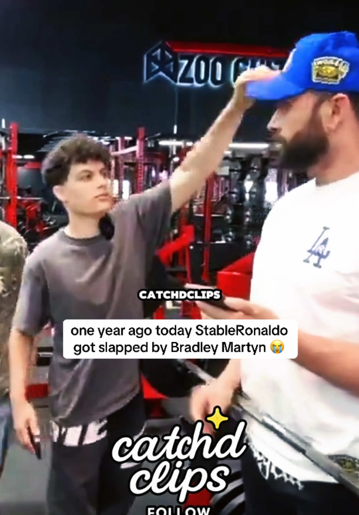 one year ago today StableRonaldo got slapped by Bradley Martyn 😭 #stableronaldo #bradleymartyn #catchdclips 