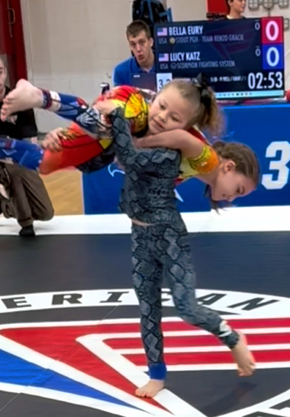 Check out Lucy’s new move—the Lovely Lucy Lift💪 Lucy’s first AGF tournament did not disappoint! Competing up in age, Lucy swept the 8/9-year-old girls bracket with two flawless submissions (armbar and rear naked choke) for a gold! Here are some highlights from Lucy’s final match. @American Grappling Federation  @SFS  @Lovely Lucy Combat  @fivegrappling  #jiujitsu #jiujitsukids #jiujitsukidsl #agf #americangrapplingfederation #wrestling #mma #UFC #girlpower #snake #lovelylucy #cute #kidsoftiktok #beastmode 