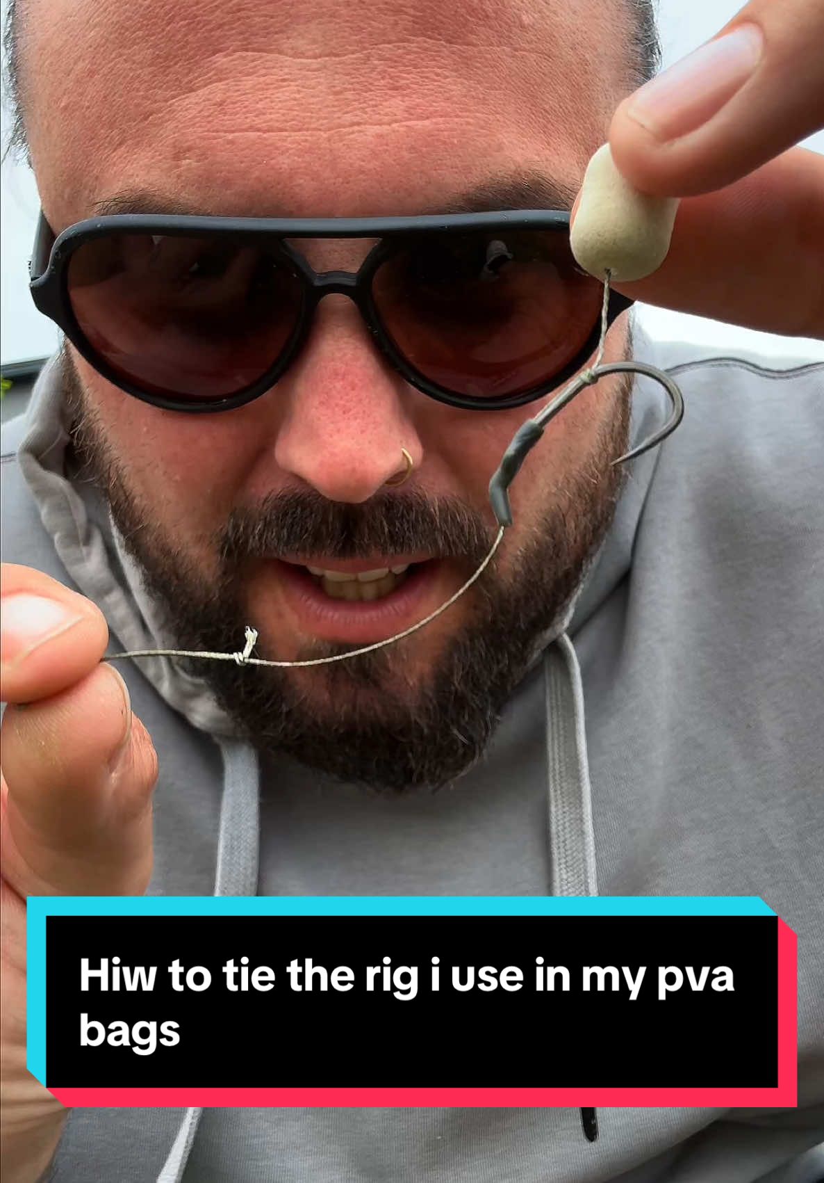 How to tie the rig I use in my solid PVA bags for carp fishing. #solidbags #howto #carpfishing #bigduffsfishing 