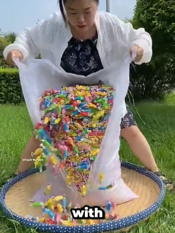 Would You Eat This Strange Toffee From China? #tiktok #viralvideo #fypage 