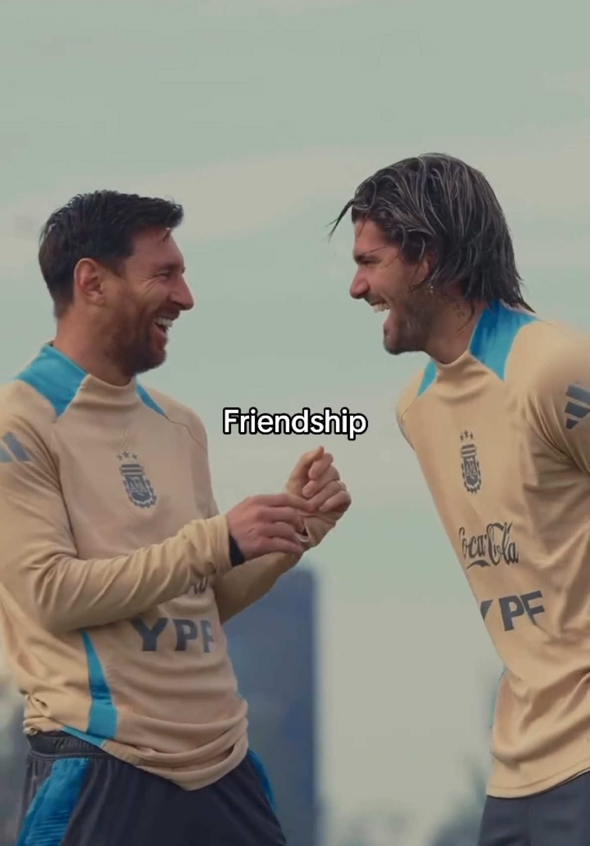 This duo 🥰 #ArgentinaNT #Football #Champions #Argentina #Messi #DePaul #friends 