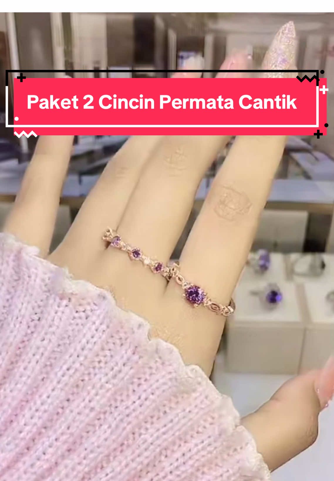 Paket 2 Cincin Platinum Permata Cantik .. Ring Anti Karat Anti Luntur Anti  Berubah Warnanya .. Free Box Cantik  #cincin #platinum #accessories #wanita #feshion #kondangan #outfit #party #daily #fyp #fouryou #motivation #kado #kadopacar #couple #kadoulangtahun #hadiah #wisuda #perhiasan #promo #jewelry 