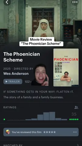 The Phoenician Scheme #filmtok #fyp #moviereview #foryoupage #movietiktok #filmtiktok #wesanderson #letterboxd #movietok 
