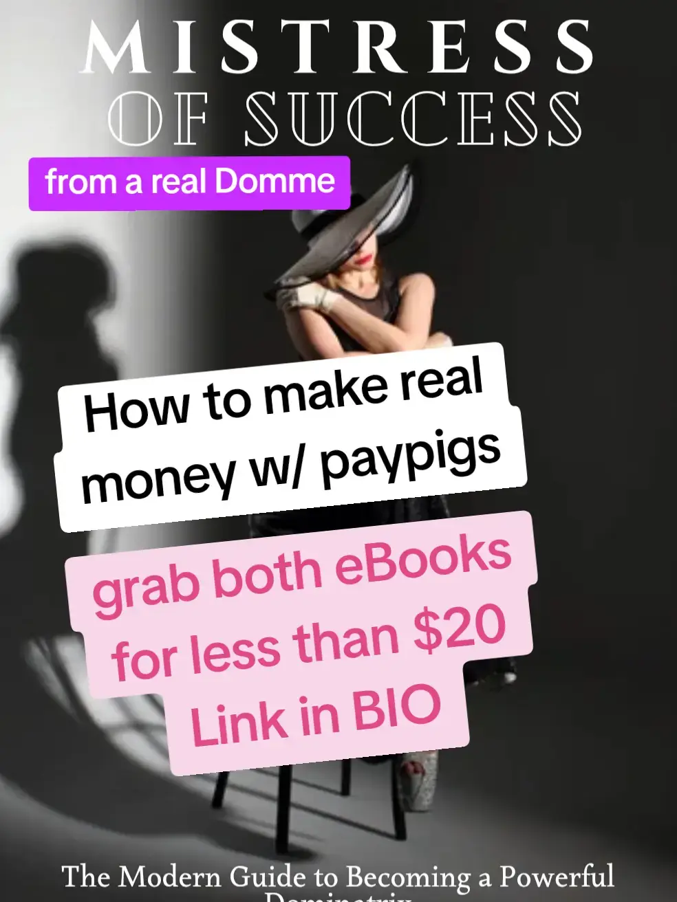 Learn to make $1000 a day for less than $20. Grab both eBooks at the li k in my BIO. The first one teaches you how to set up. And gets you started as a domme. Book 2 teaches you how to be faceless and still earn. It does NOT replace book 1. Its an extension of book 1. So both are needed. TOGETHER THEY'RE LESS THAN $20. START EARNING AS A DOMME TODAY!  RUNNNNNNN GIRL.  #makemoneyathome #remotework #moneytalks  #remoteworklife #dommetok #financialfreedom #findomme #findom #findomgoddess #ebooks #learntoearn #paypig #paypigswelcomed #paypigs