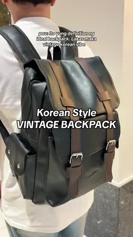 Ito yung definition ng ideal backpack✨ #backpack #backpackforschool #leatherbackpack #leatherbag  #vintagebackpack #koreanbackpack #koreanbag #laptopbag #largecapacitybag #benicstified 