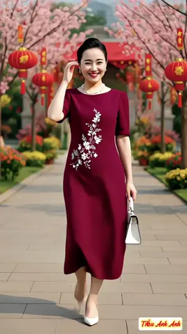 Đầm thêu hoa pha lê, eo nhẹ, dáng suông, chất liệu mềm nhẹ #tieuanhanh8899 #vay #vayxinh #dam #damxinh #damtheuhoa 