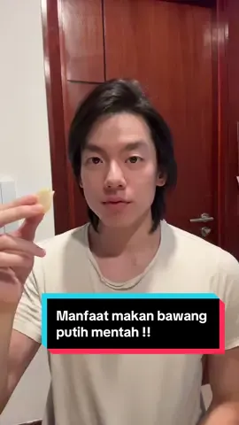 Kalau ngga kuat dengan rasa pedas nya bisa di geprek dulu dan tunggu 5-10 menit untuk mengurangi sensasi rasa pedas di bawang putih nya. #bawangputih #hidupsehat #olahragasehat #bawang #sehat #murahbanget #glowing 